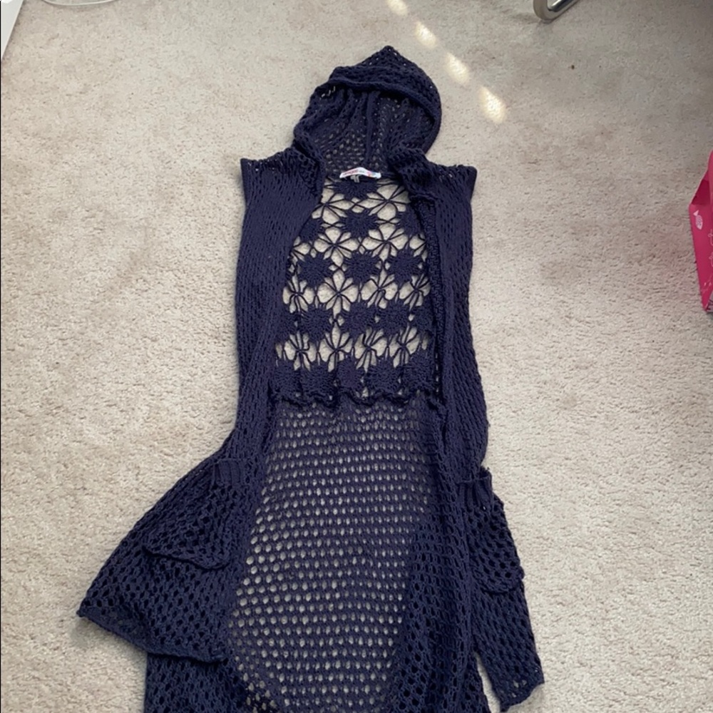 floral knit vest